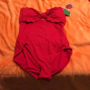 Kate Spade cut out red suit with optional straps